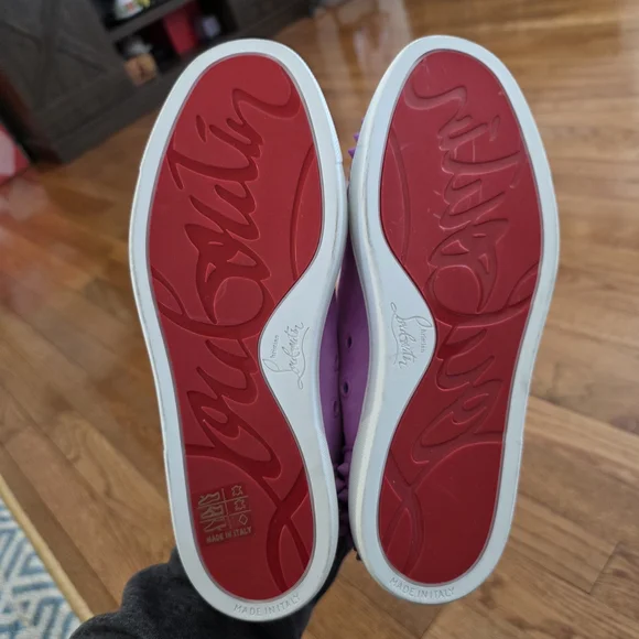 Christian Louboutin Lavender Spiked Sneakers - Picture 10 of 11